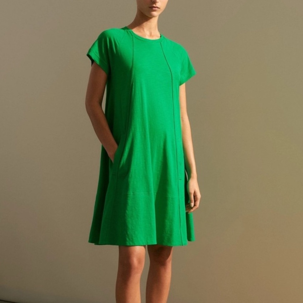 NWOT ME + EM slub jersey short dress in Leaf Green size 8